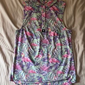 Bad Birdie Flamingo Polo Tank
